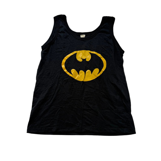 Screen Stars Men's Black Cotton Blend Batman Symbol Logo Tank Top Classic Size M