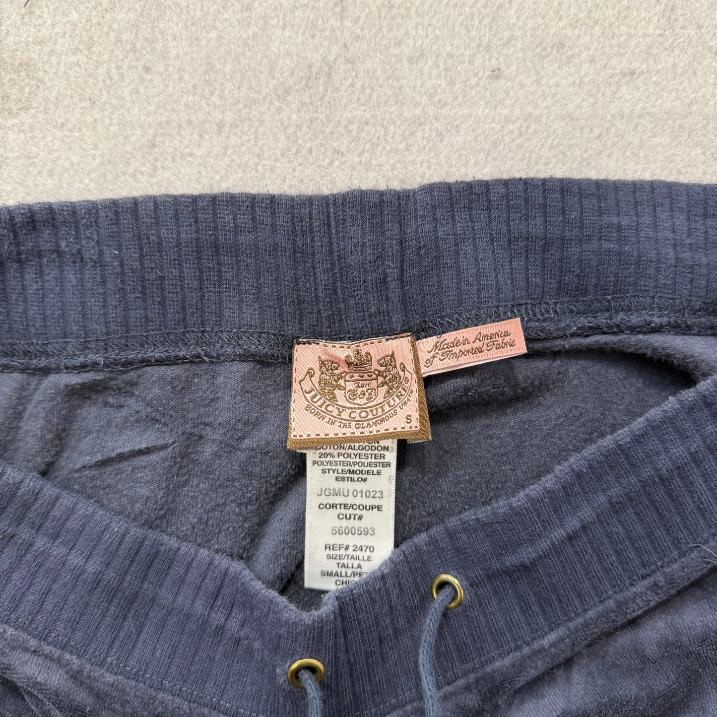 Vintage Juicy Couture Women's Navy Velour Flared Wide Leg Track Pant Y2K Size S
