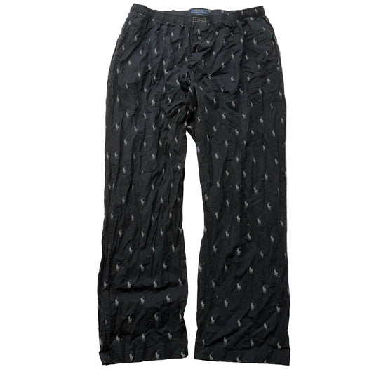 Polo Ralph Lauren Men's Black White Allover Pony Pajama Pants Sleepwear Size XL