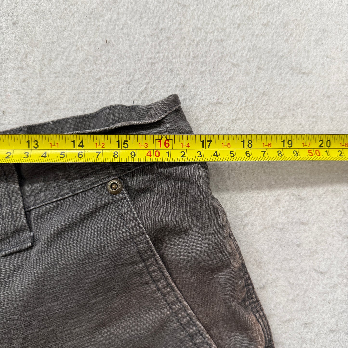 Key Men's Charcoal Gray Canvas Carpenter Shorts Utility Duck Workwear Size 34
