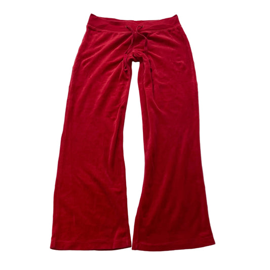 Juicy Couture Women's Red Velour Flared Track Pant Loungewear Preppy Y2K Size M