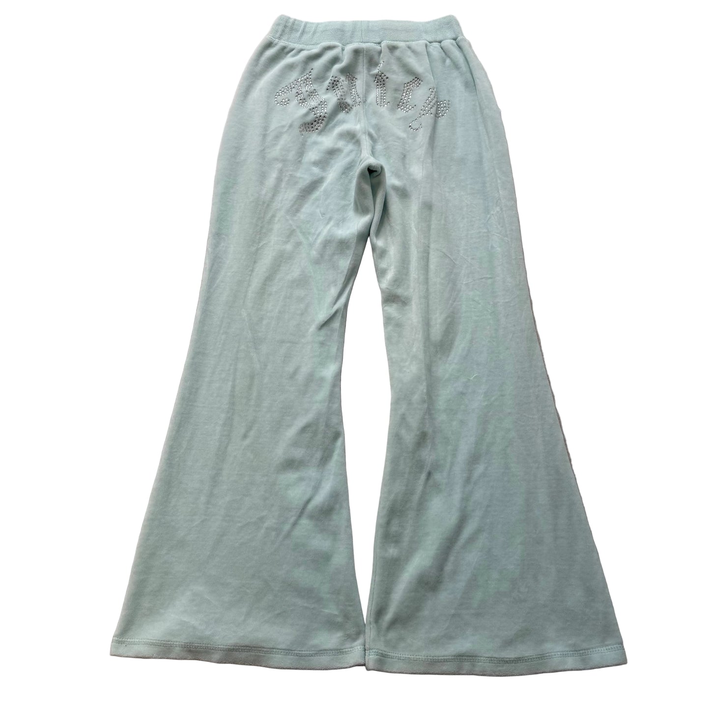 Juicy Couture Forever 21 Women's Mint Velour Flared Track Pant Rhinestone Size S