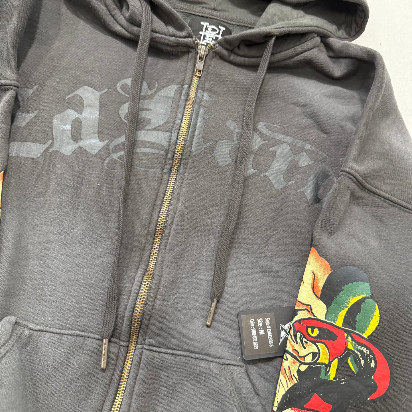 Ed Hardy men’s Black Tracksuit Set Zip-Up Hoodie & Drawstring Pants Size M