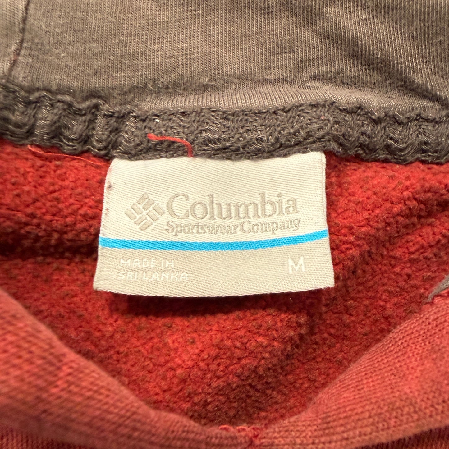 Columbia Sportswear Company Men's Red Brown Raglan Sleeve Hoodie Pocket Size M