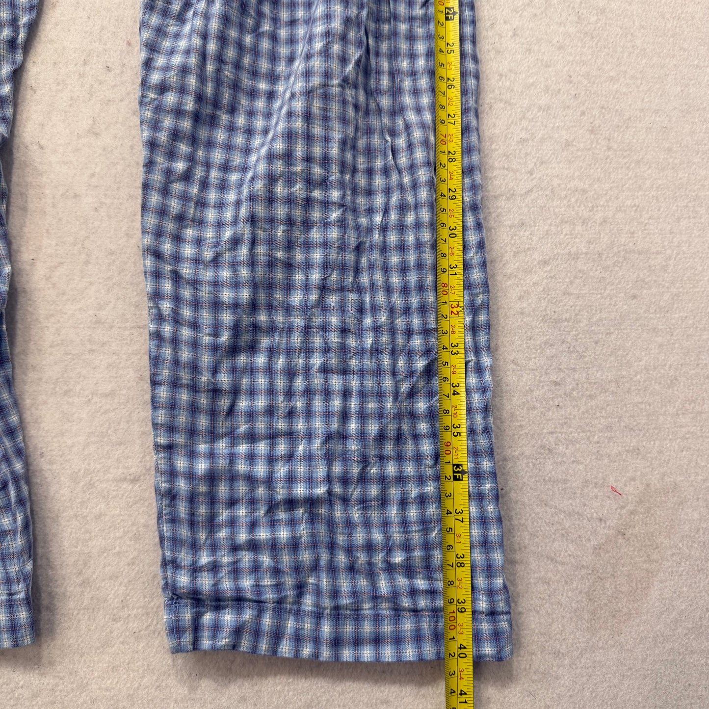 Polo Ralph Lauren Men's White Gingham Plaid Cotton Pajama Pant Sleepwear Size M