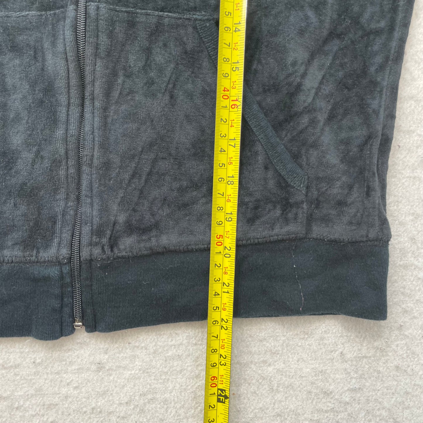 Vintage Juicy Couture Scottie Dogs Women's Navy Blue Velour Zip-Up Hoodie Size L