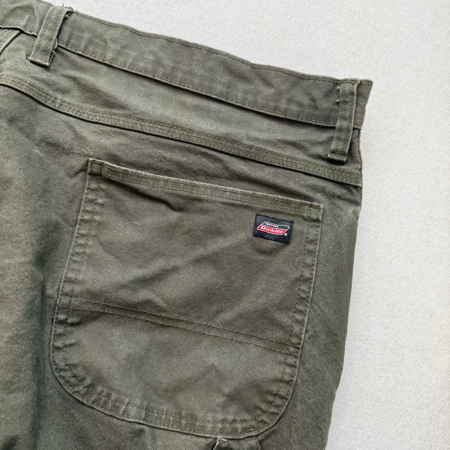 Dickies Men's Army Green Cotton Straight Leg Carpenter Pant Hammer Loop Size 44