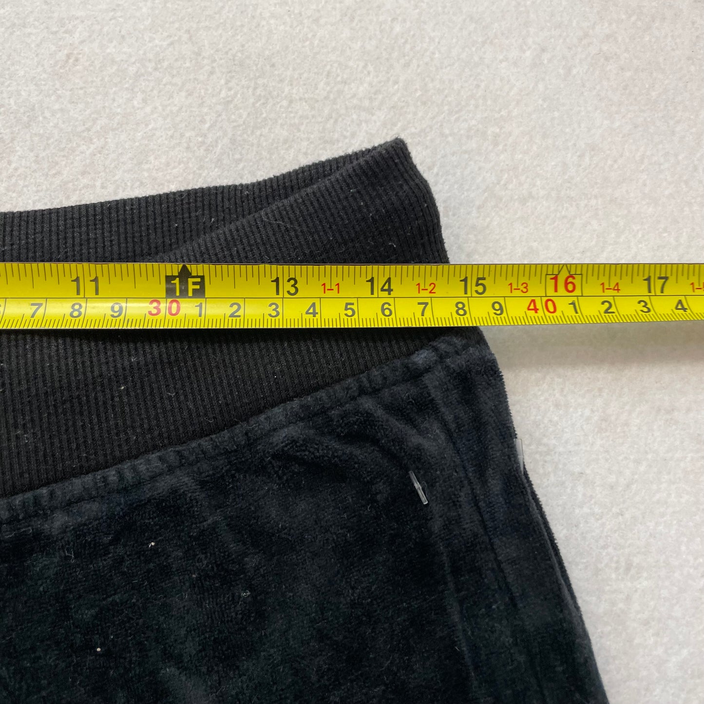 Vintage Juicy Couture Women's Black Velour Flared Track Pants Drawstring Size S