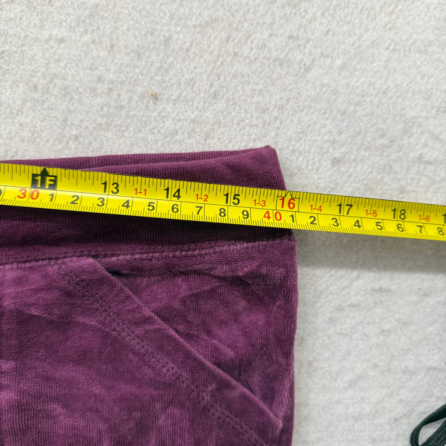 Juicy Couture Women's Plum Velour Flared Track Pant Back Flap Pockets Size M