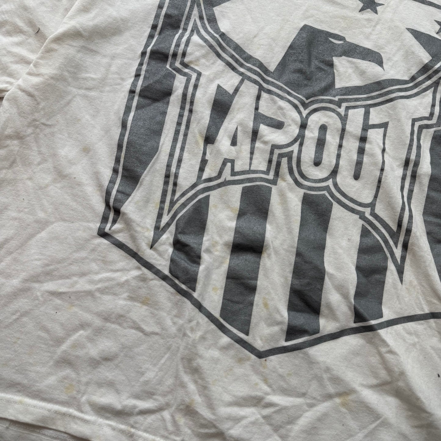 Tapout Men's White Cotton T-Shirt Short Sleeves Crew Neck Graphic Tee Size XL