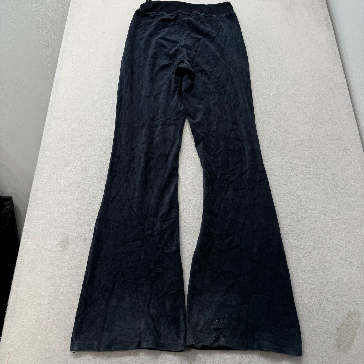 Vintage Juicy Couture Womens Charcoal Velour Flared Track Pant Drawstring Size S