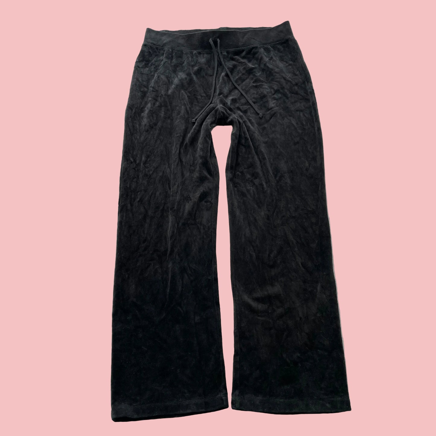 Vintage Juicy Couture Womens Charcoal Velour Flared Track Pant Drawstring Size L