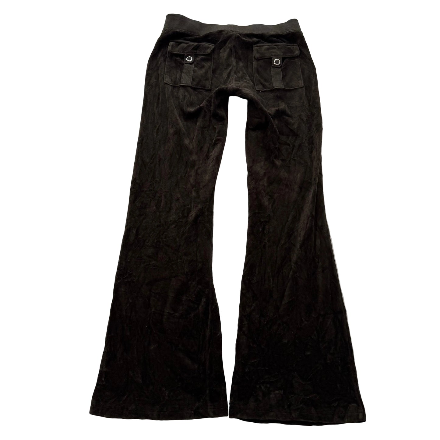 2003 Vintage Juicy Couture Women's Dark Espresso Velour Flared Track Pant Size P