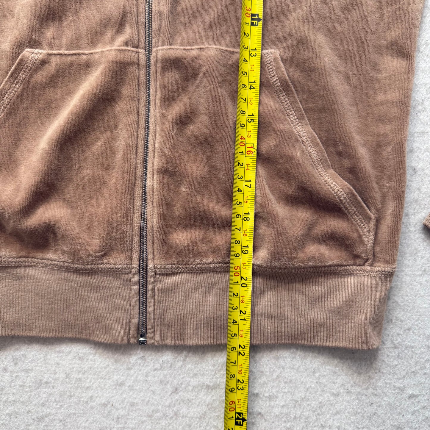 Vtg Juicy Couture Women's Camel Velour Tracksuit Set Track Jacket & Pant Size L