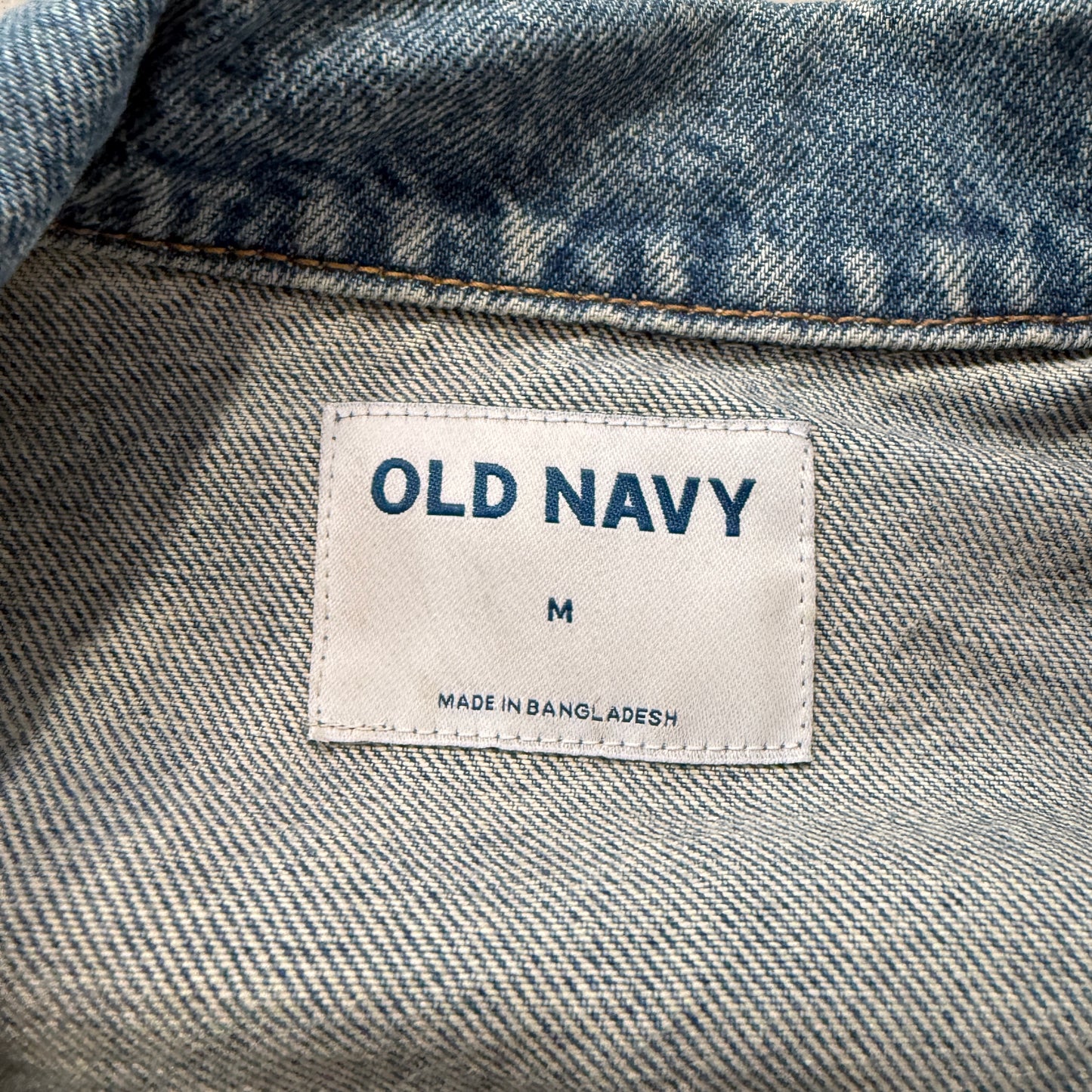 Old Navy Women's Blue Cropped Denim Jacket Long Sleeve Pockets Classic Size M