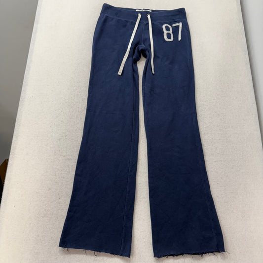 Aeropostale Womens Navy Blue Terrycloth Flared Track Pant Loungewear Logo Size S