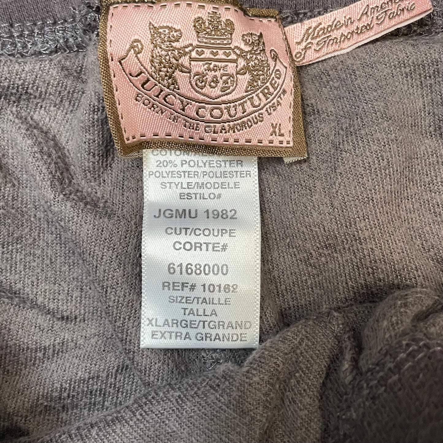 Juicy Couture Womens Dusty Mauve Velour Flared Leg Track Pant Drawstring Size XL