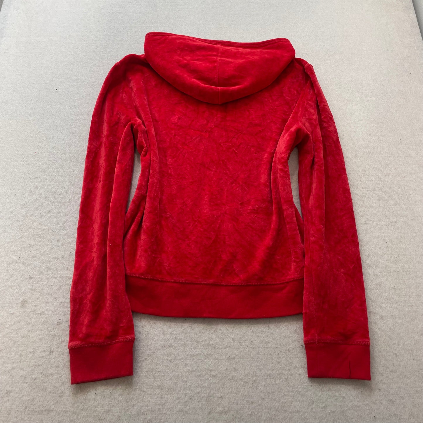 PINK Victoria's Secret LOVE PINK Women's Dark Red Velour Full Zip Hoodie Size L
