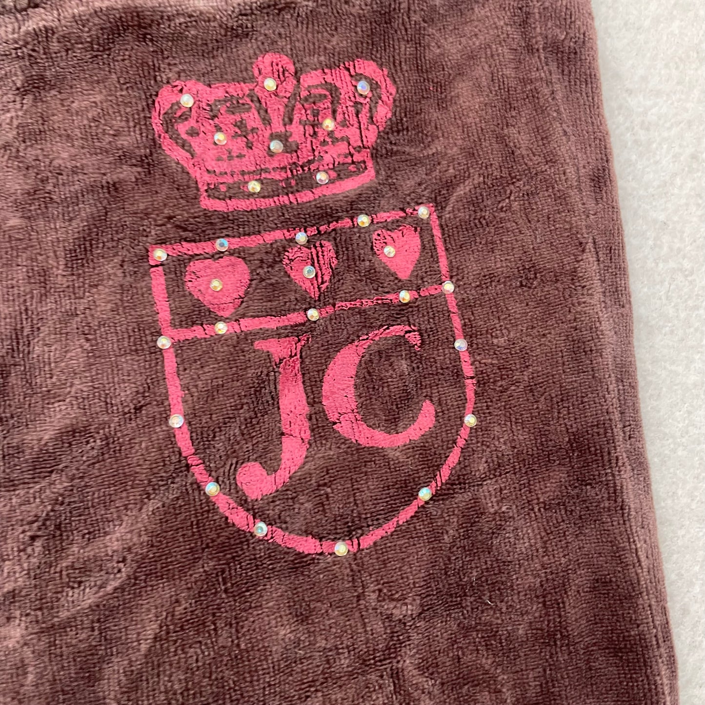 Vintage Juicy Couture Women's Brown Velour Tracksuit Sets Hoodie & Pant Size S