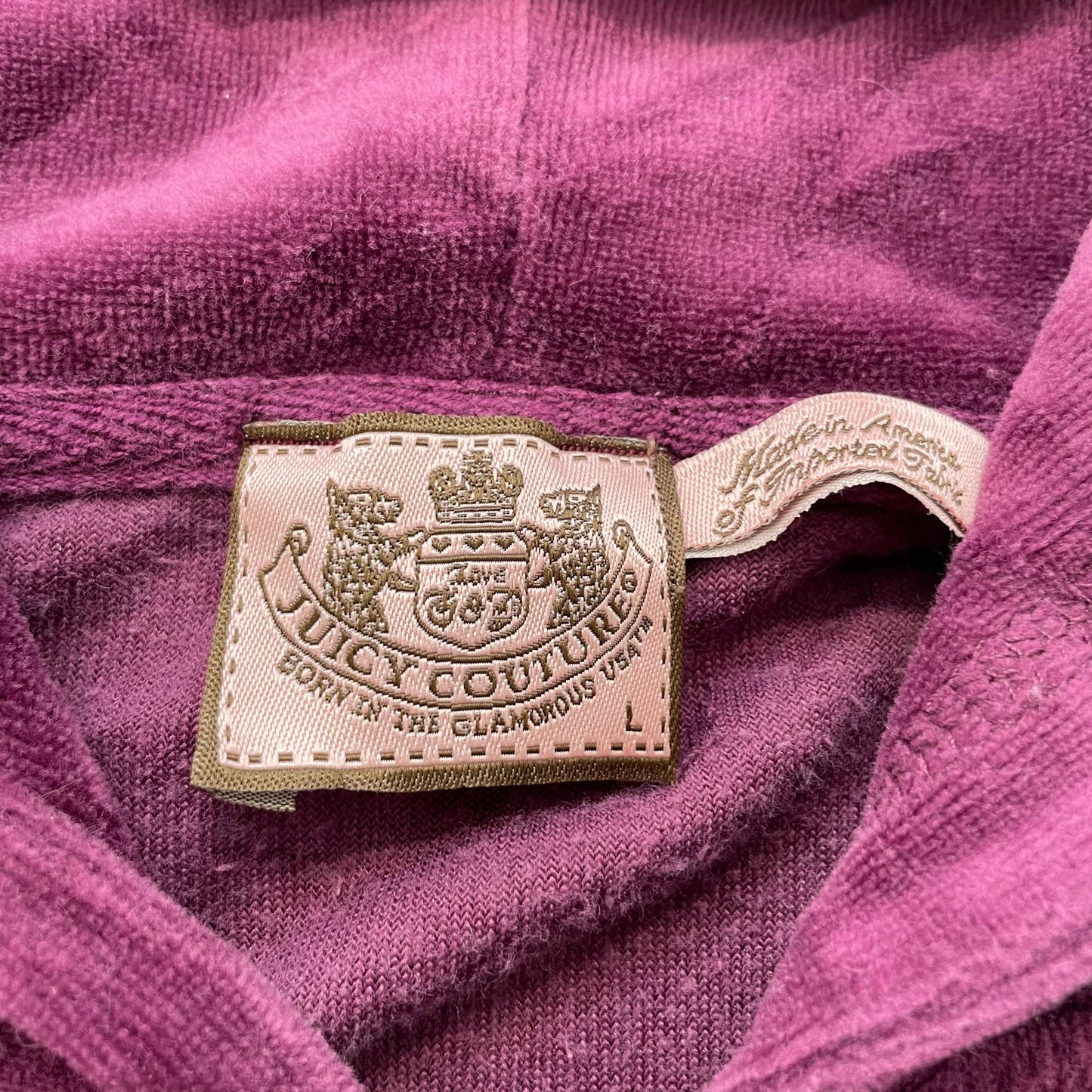Vtg Juicy Couture Of Queen Couture Women's Burgundy Velour Tracksuit Set Size L