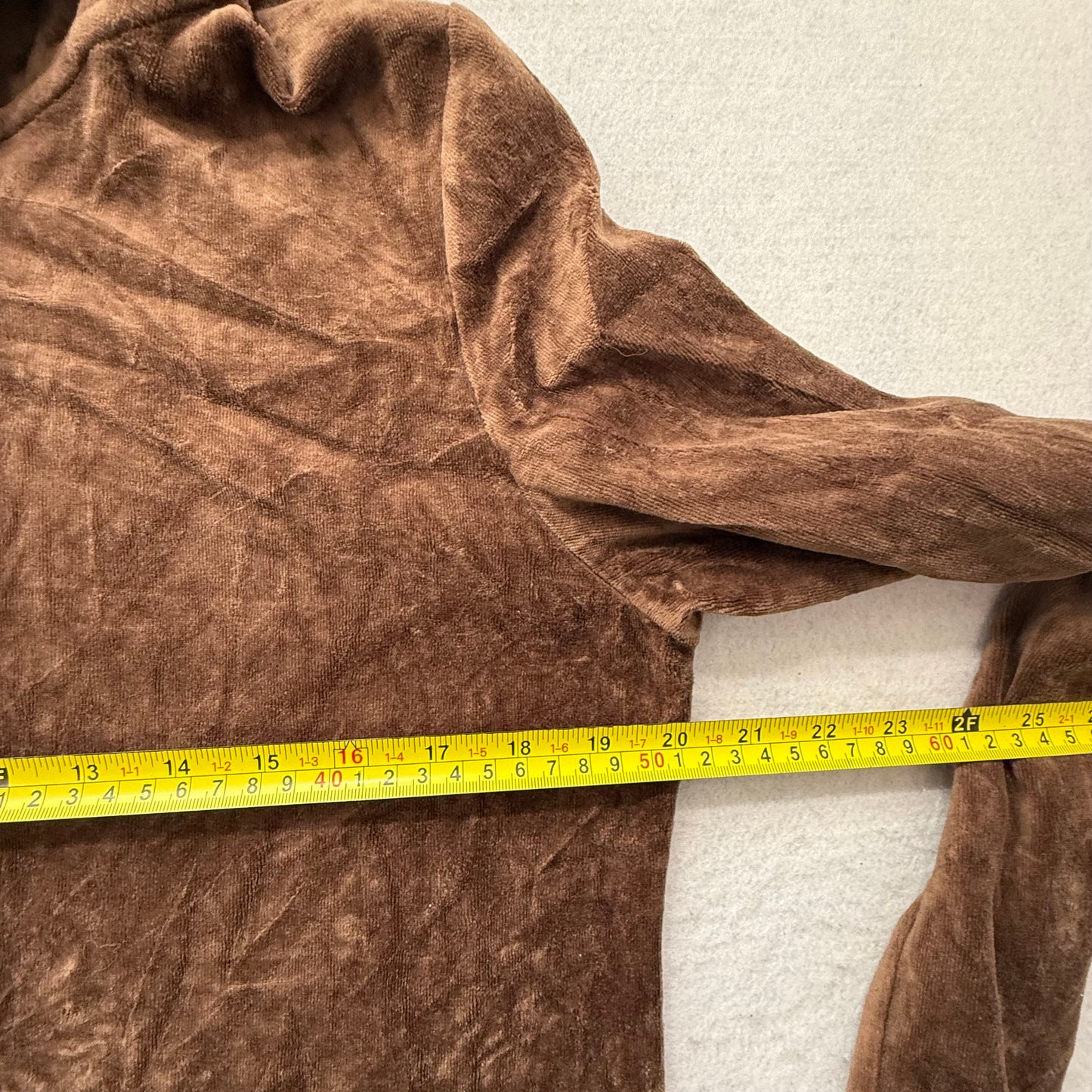 Juicy Couture Women's Brown Velour Zip-Up Hoodie Long Sleeve Pockets Y2K Size XL