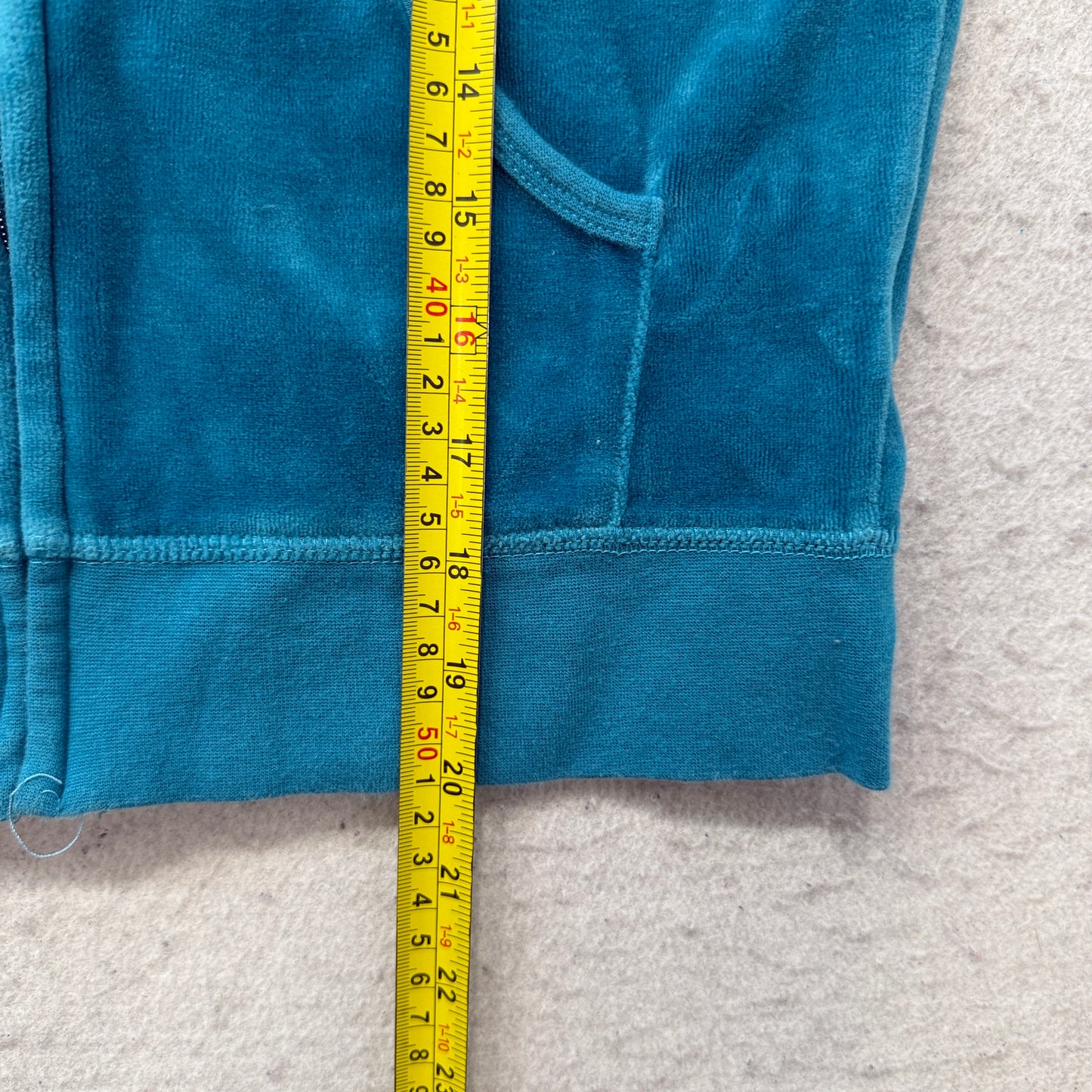Juicy Couture Women's Teal Blue Velour Tracksuit Set Hoodie & Flared Pant Size M