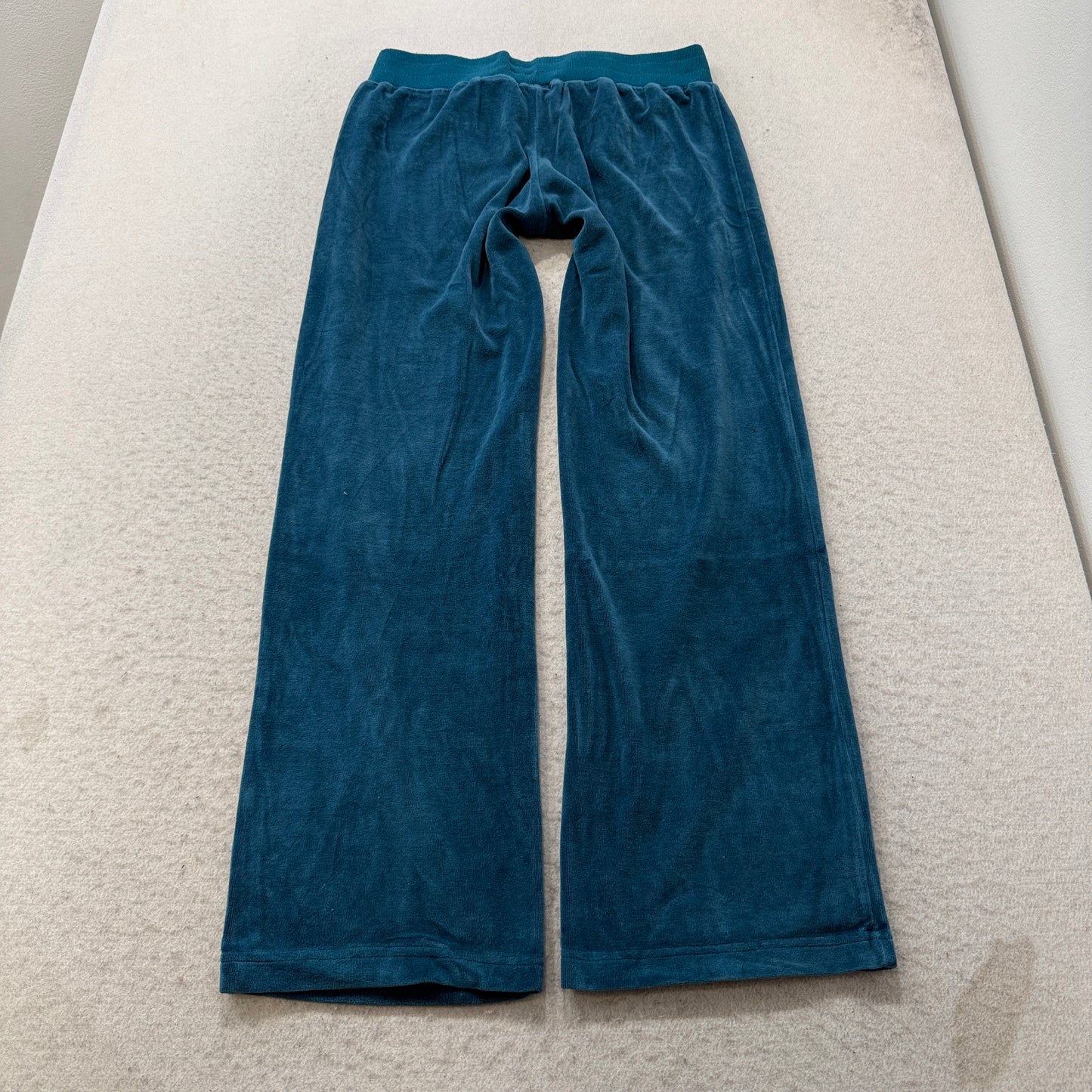 Vintage Juicy Couture Womens Teal Blue Velour Tracksuit Set Hoodie & Pant Size S