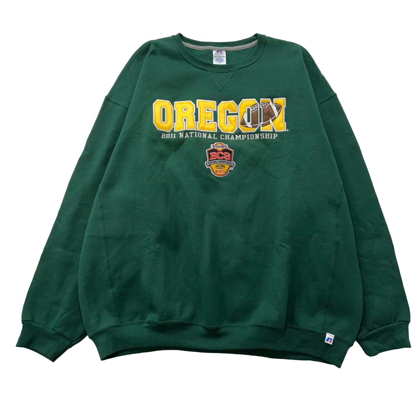 Russel Athletic Oregon 2011 National Championship BCS Green Sweatshirt Size 3XL