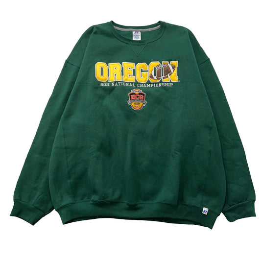 Russel Athletic Oregon 2011 National Championship BCS Green Sweatshirt Size 3XL