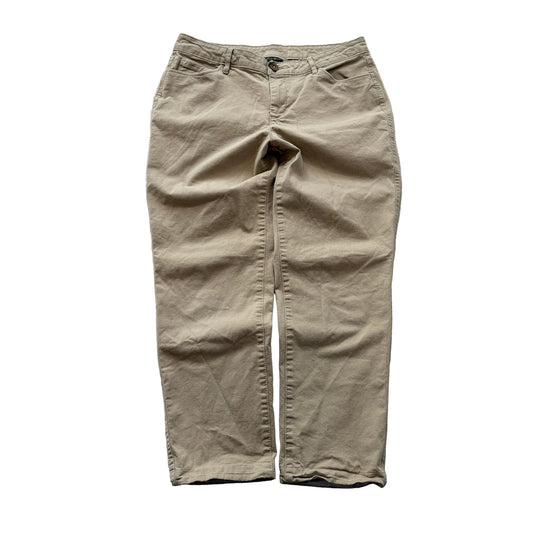 Eddie Bauer Women's Khaki Chino Pants Pockets Zip-Fly Relaxed Fit Casual Size 6