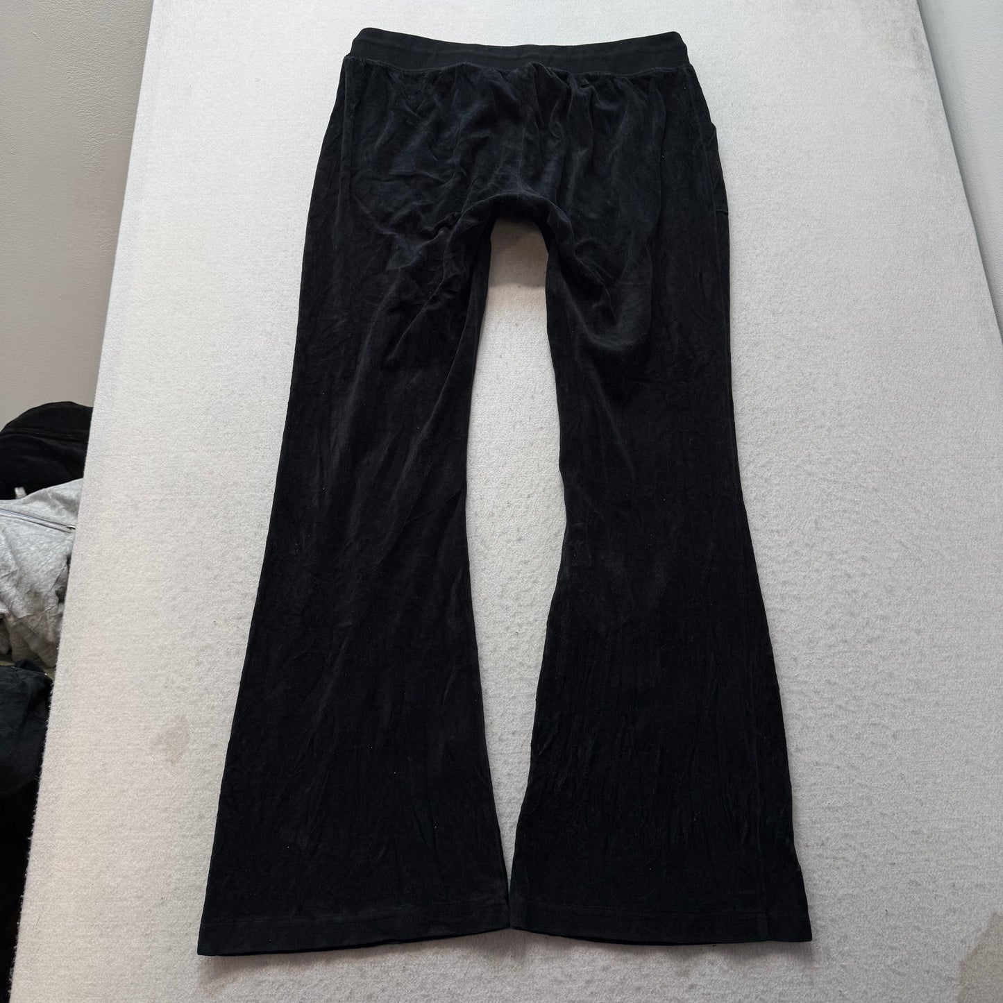 Vintage Juicy Couture Womens Black Velour Tracksuit Set Hoodie & Pant Y2k Size L