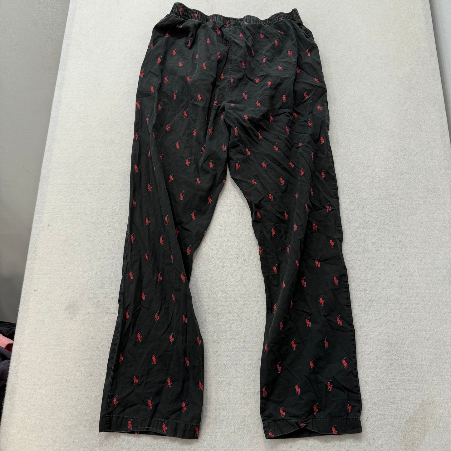 Polo Ralph Lauren Men's Black Red Allover Pony Pajama Pants Sleepwear Size M