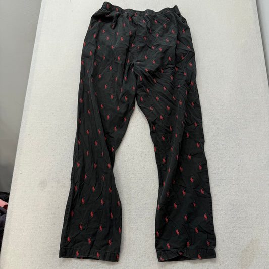 Polo Ralph Lauren Men's Black Red Allover Pony Pajama Pants Sleepwear Size M