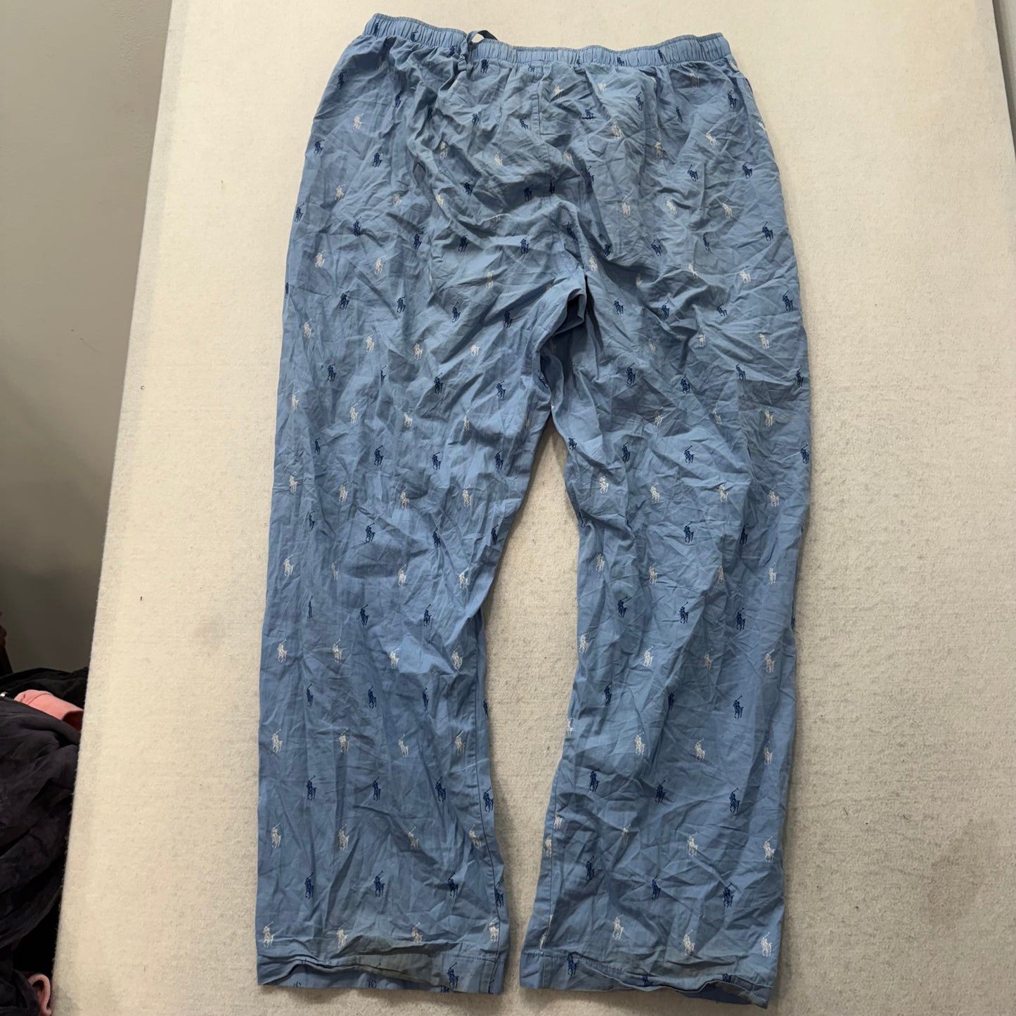 Polo Ralph Lauren Men's Sky Blue Allover Pony Pajama Pants Sleepwear Size XL