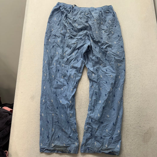 Polo Ralph Lauren Men's Sky Blue Allover Pony Pajama Pants Sleepwear Size XL