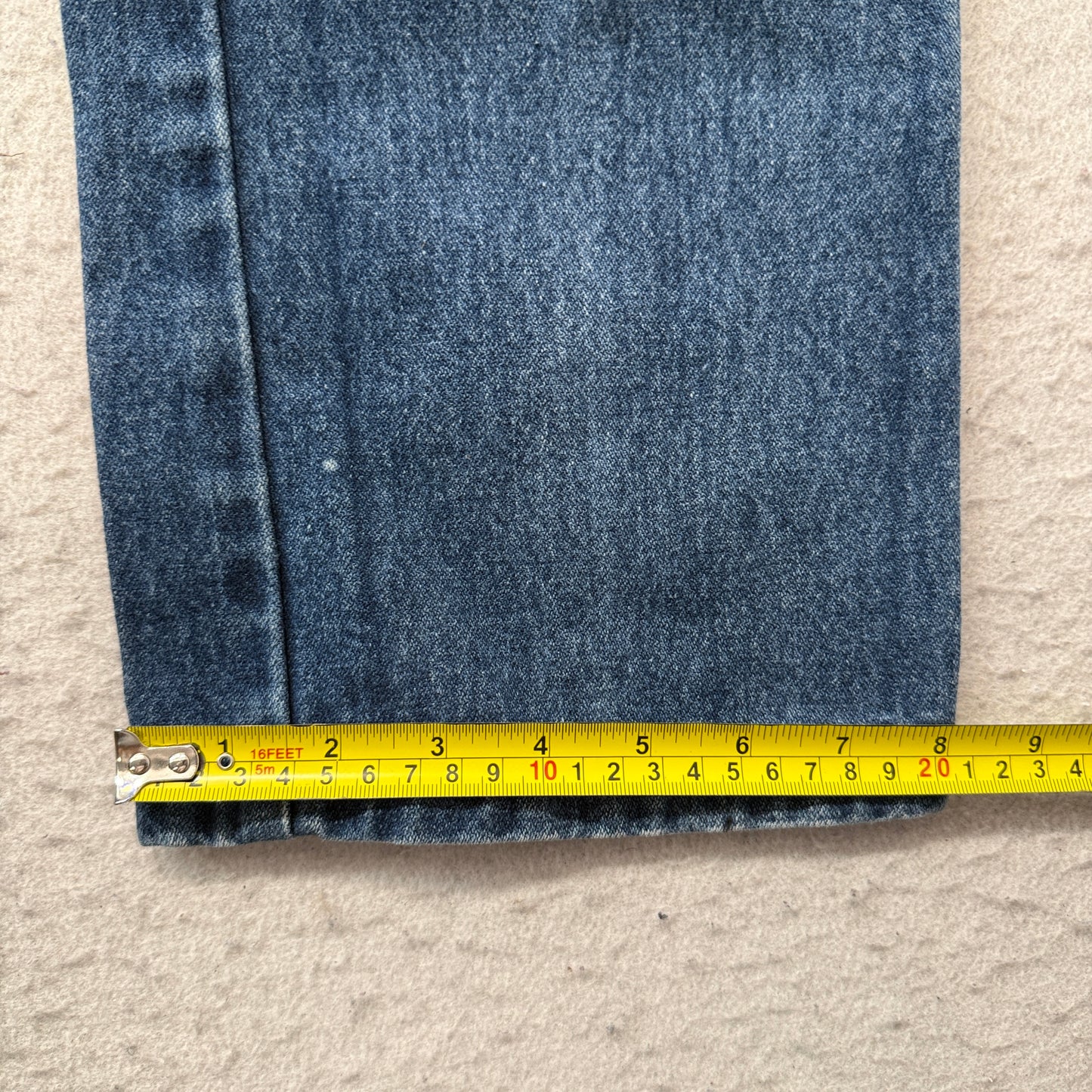 Vintage Jordache Men's Blue Denim Jeans Pockets Zip-Fly Logo Made in USA Size 36