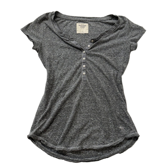 Abercrombie & Fitch gray henley short sleeve top
