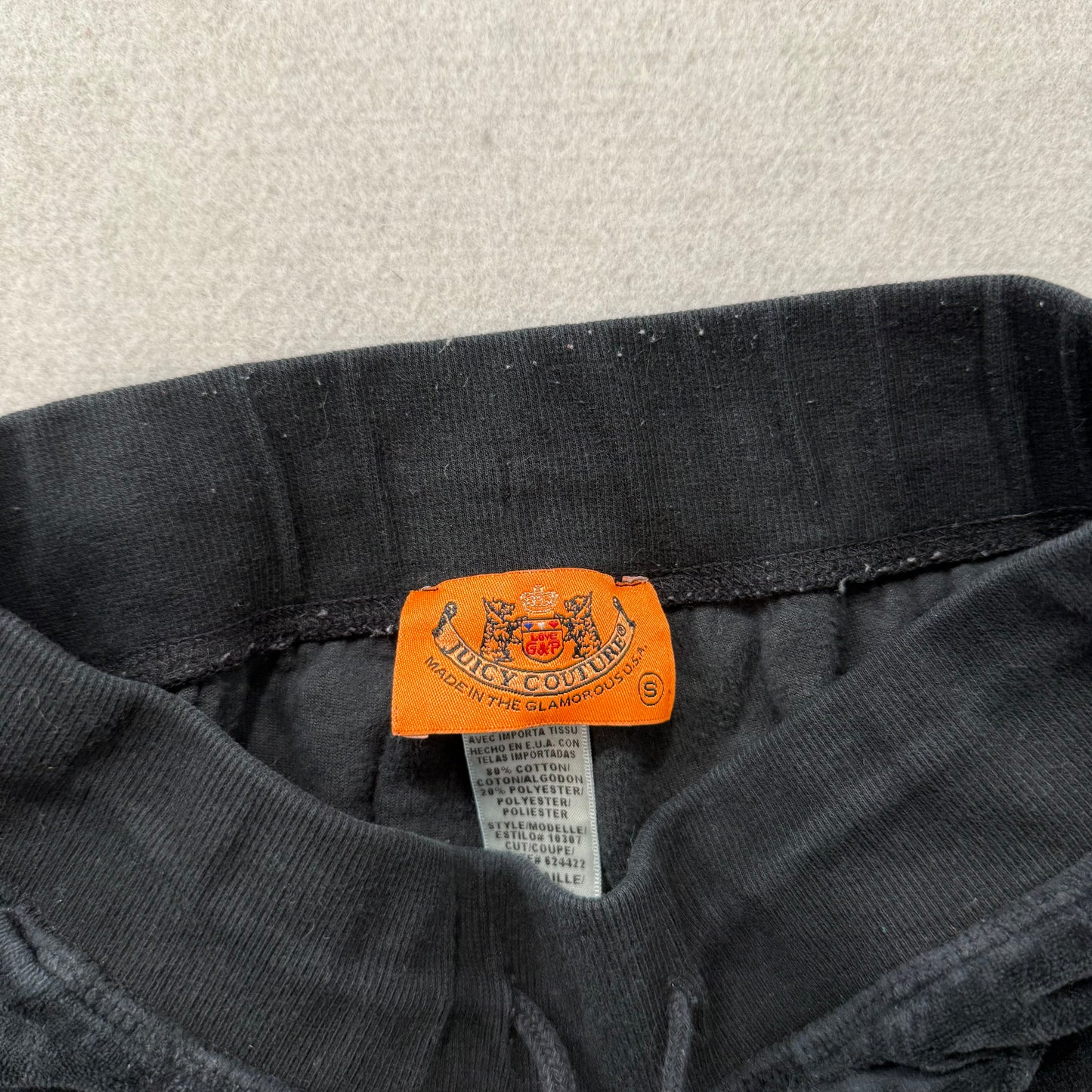 2003 Vintage Juicy Couture Women's Black Velour Flared Track Pant Pockets Size S