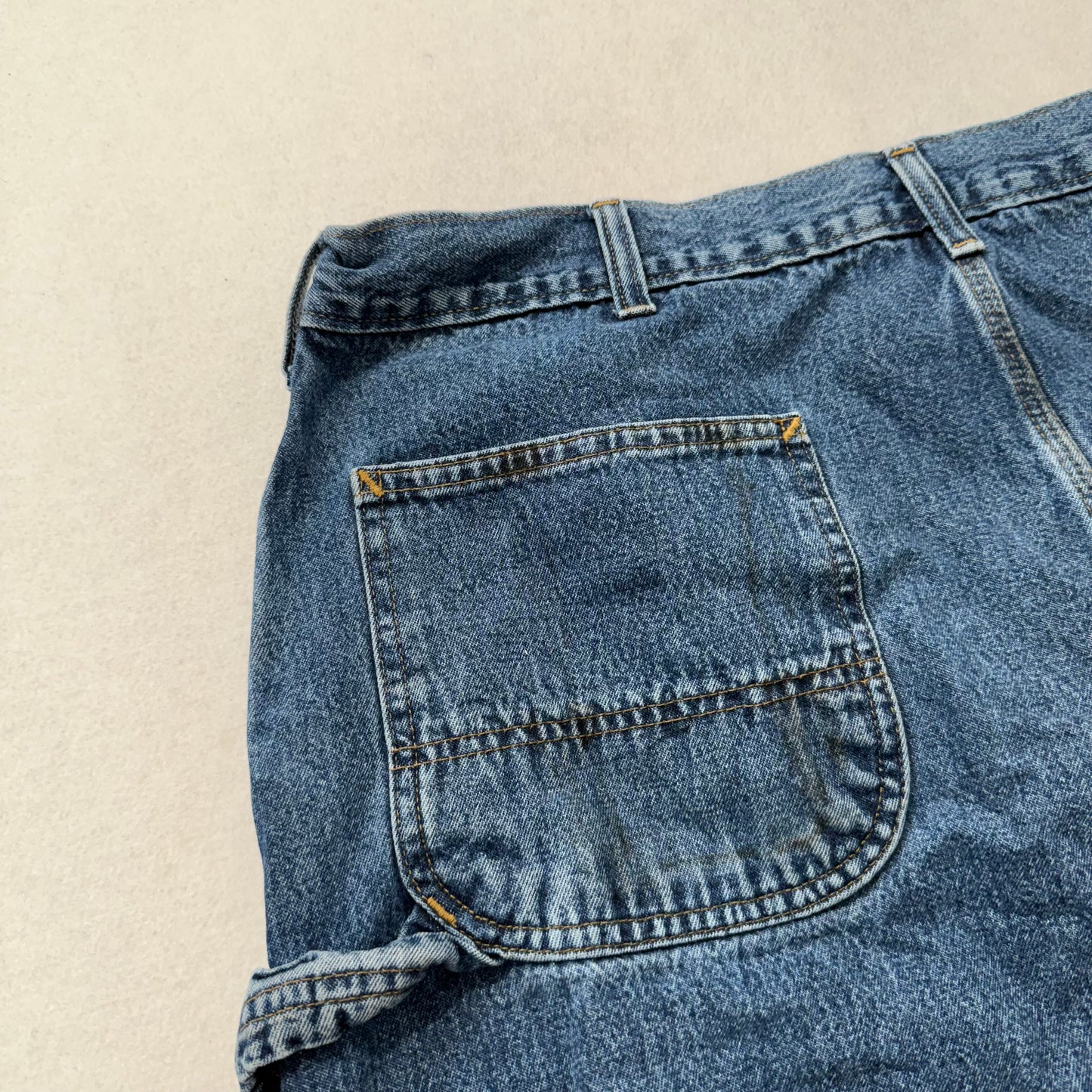 Carhartt Blue Denim Carpenter Dungaree Fit Jeans Utility Pockets Size 40x30