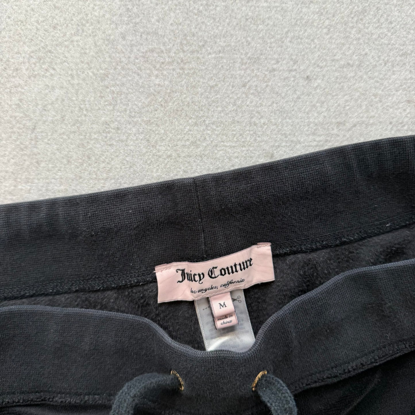 Juicy Couture Women's Jet Black Velour Flared Track Pant Loungewear Logo Size M