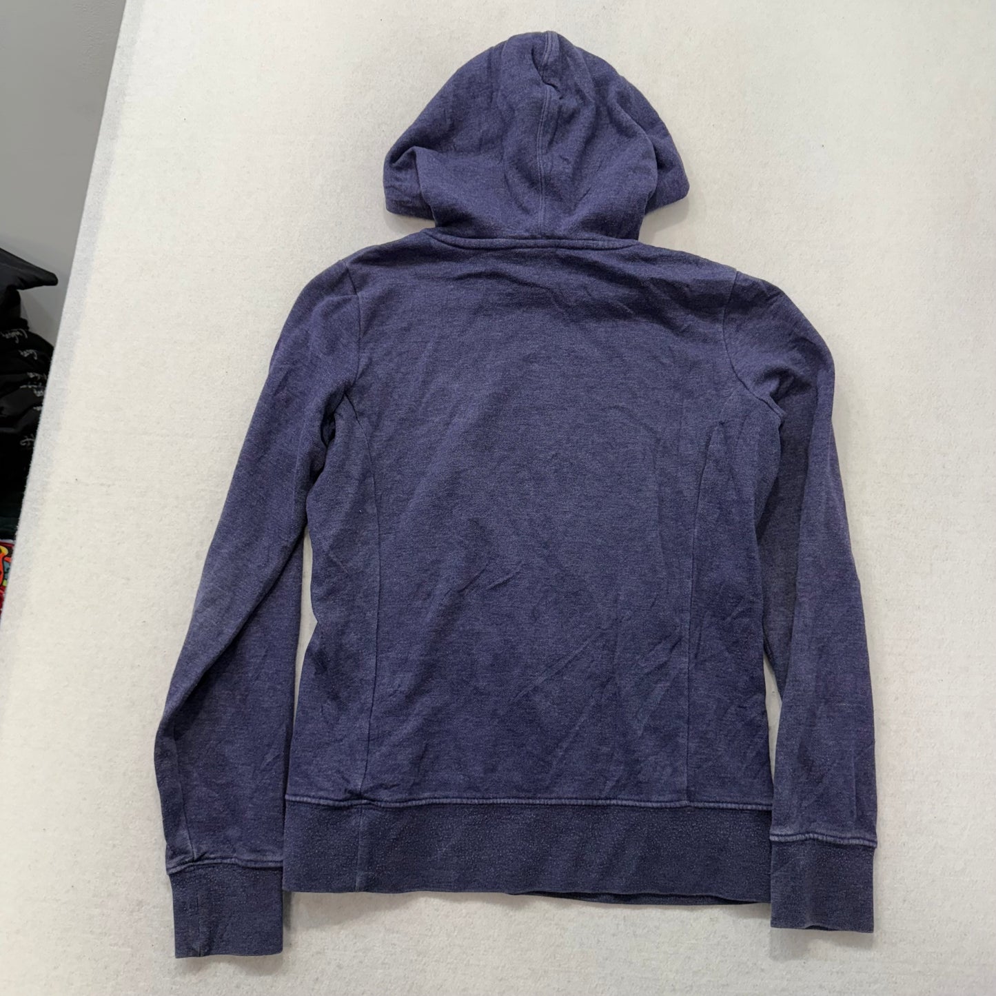 The North Face Womens Purple Fleece Pullover Hoodie Kangaroo Pockets Logo Size S