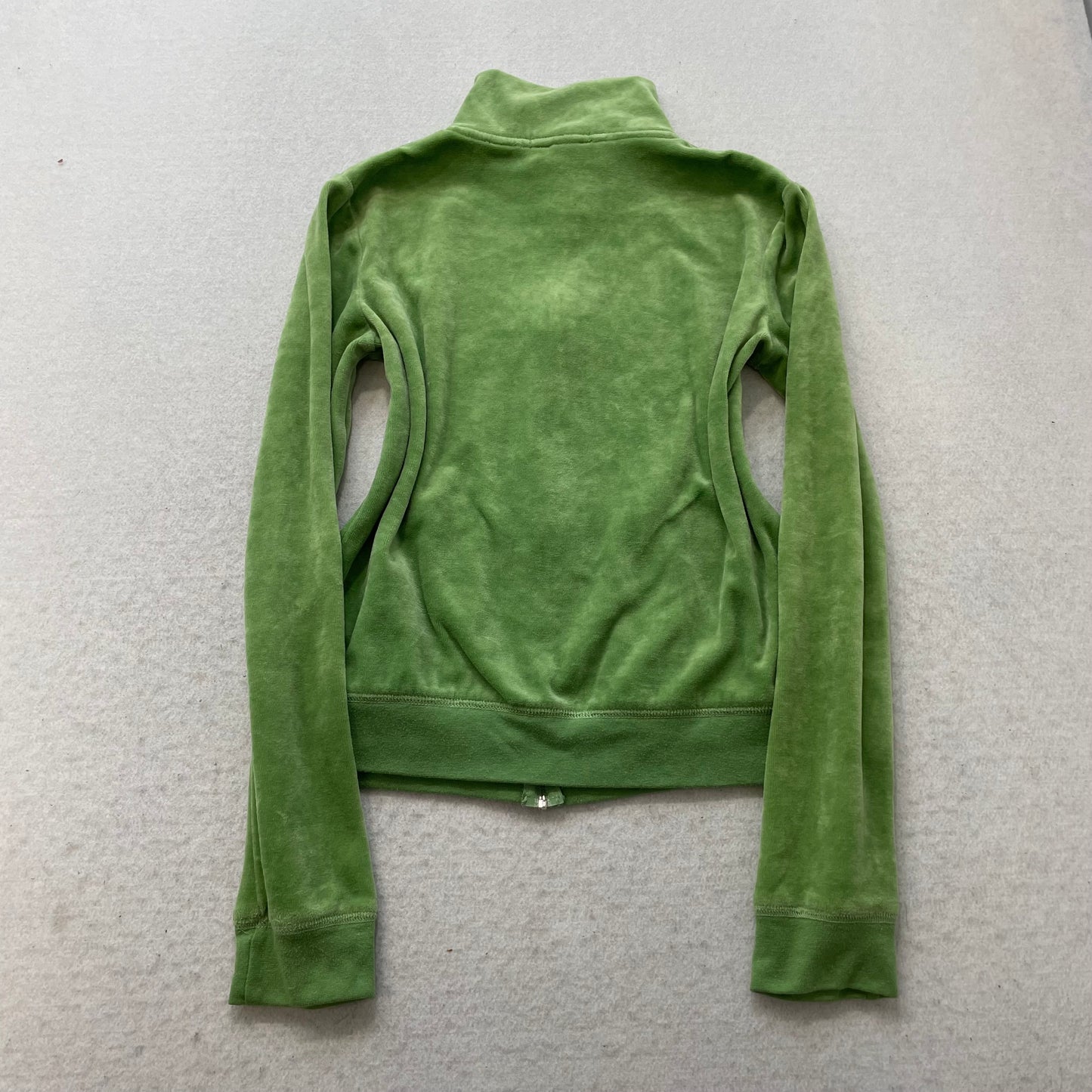 Juicy Couture Women's Apple Green Velour Full Zip Track Jacket Casual Y2k Size M
