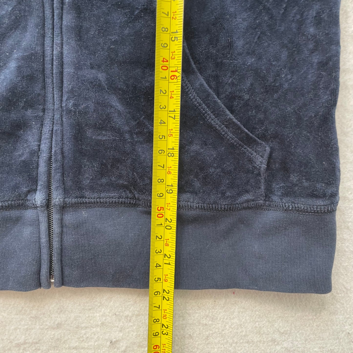 Vintage Juicy Couture Women Navy Velour Tracksuit Set Track Jacket & Pant Size S