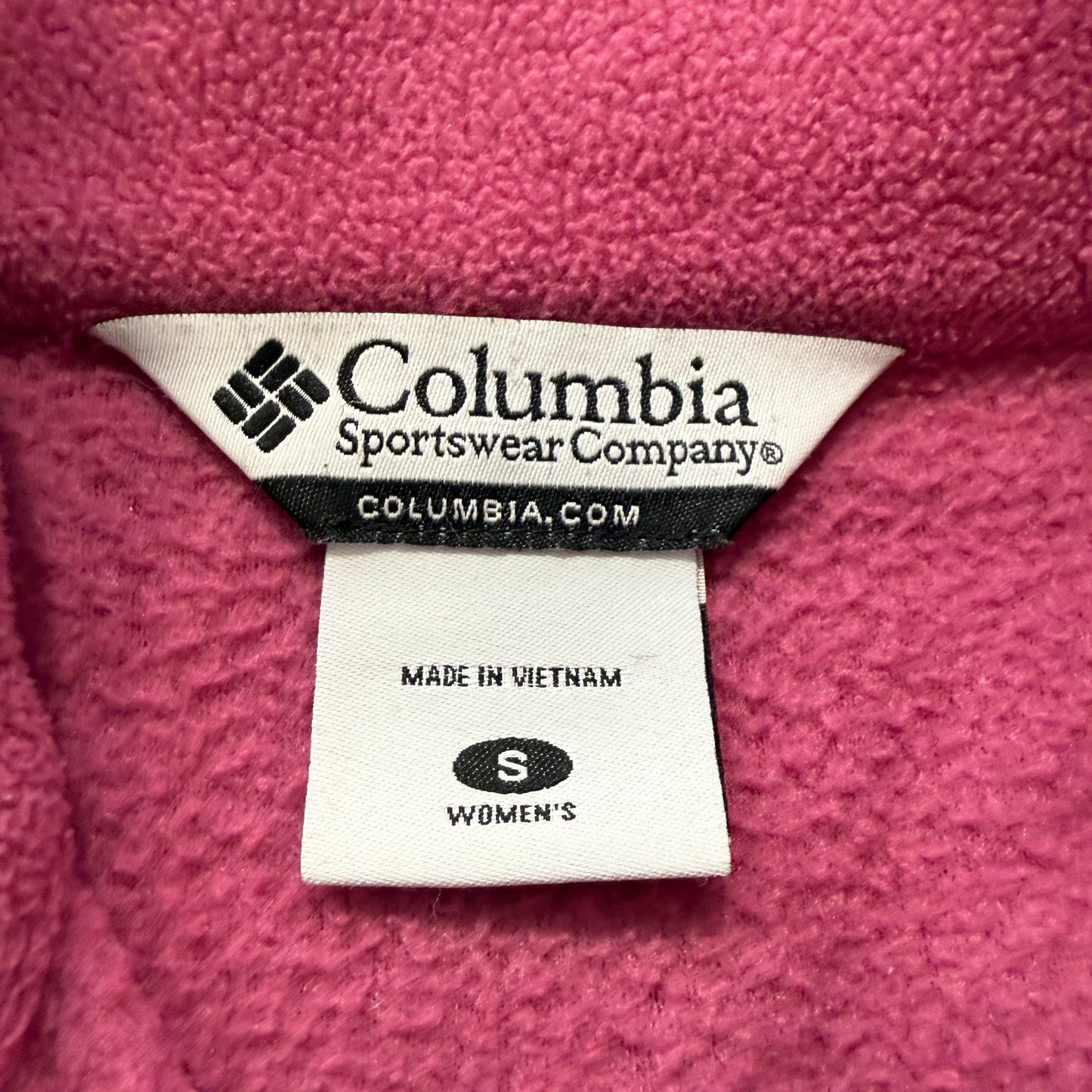 Columbia Sportswear Womens Fuchsia Pink Fleece Zip-Up Jacket Pockets Logo Size S