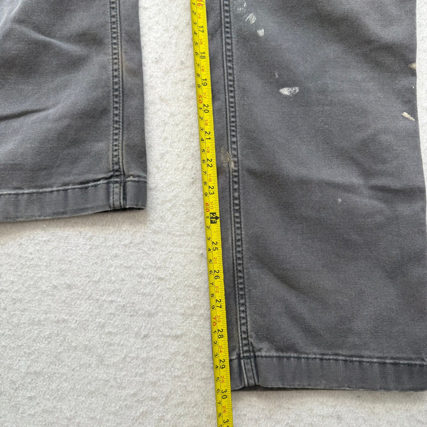 Carhartt Relaxed Fit Men's Faded Gray Canvas Utility Pants Workwear Size 31x32