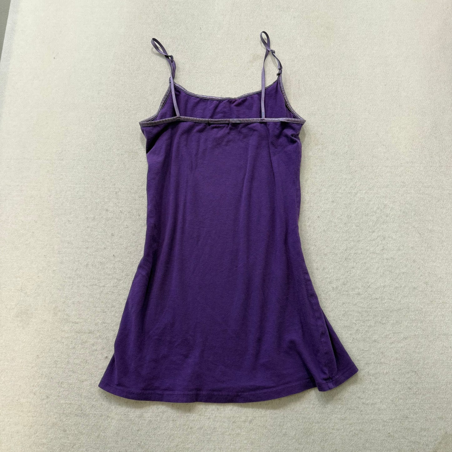 Deb Women's Royal Purple Cotton Camisole Tank Top Spaghetti Straps Cami Size L