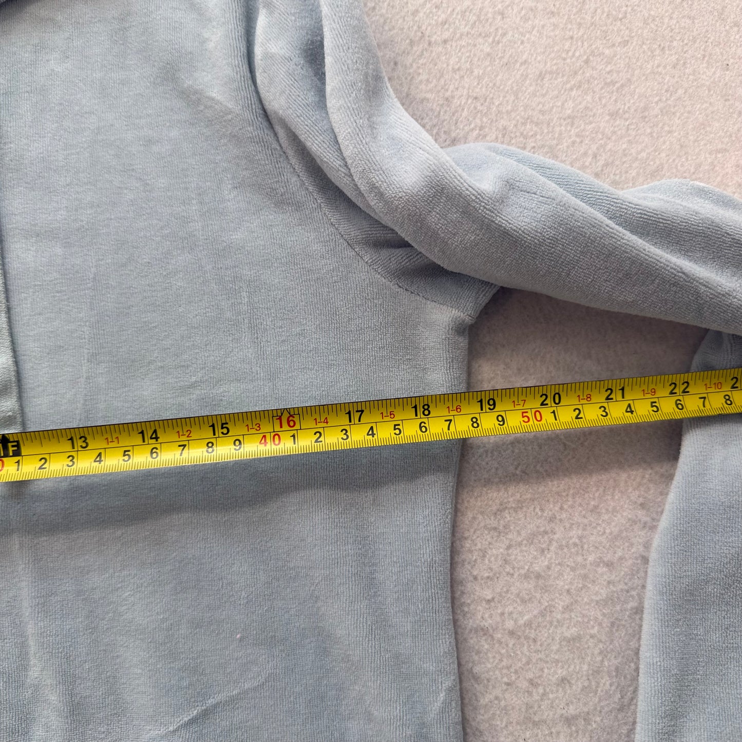 Juicy Couture Women's Light Grey Velour Zip-Up Hoodie Drawstring Pockets Size M
