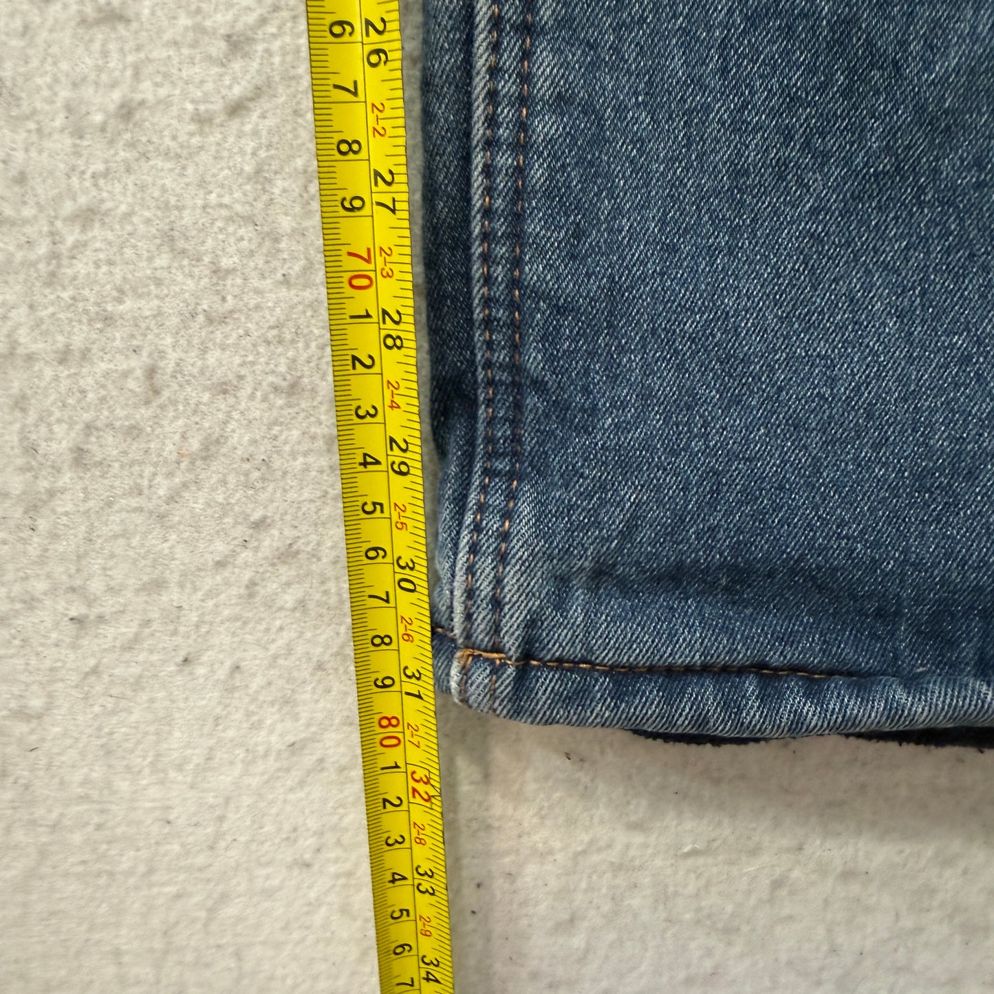 Smiths Workwear Mens Blue Straight Leg Denim Jeans Fleece Lined Stretch Size W35
