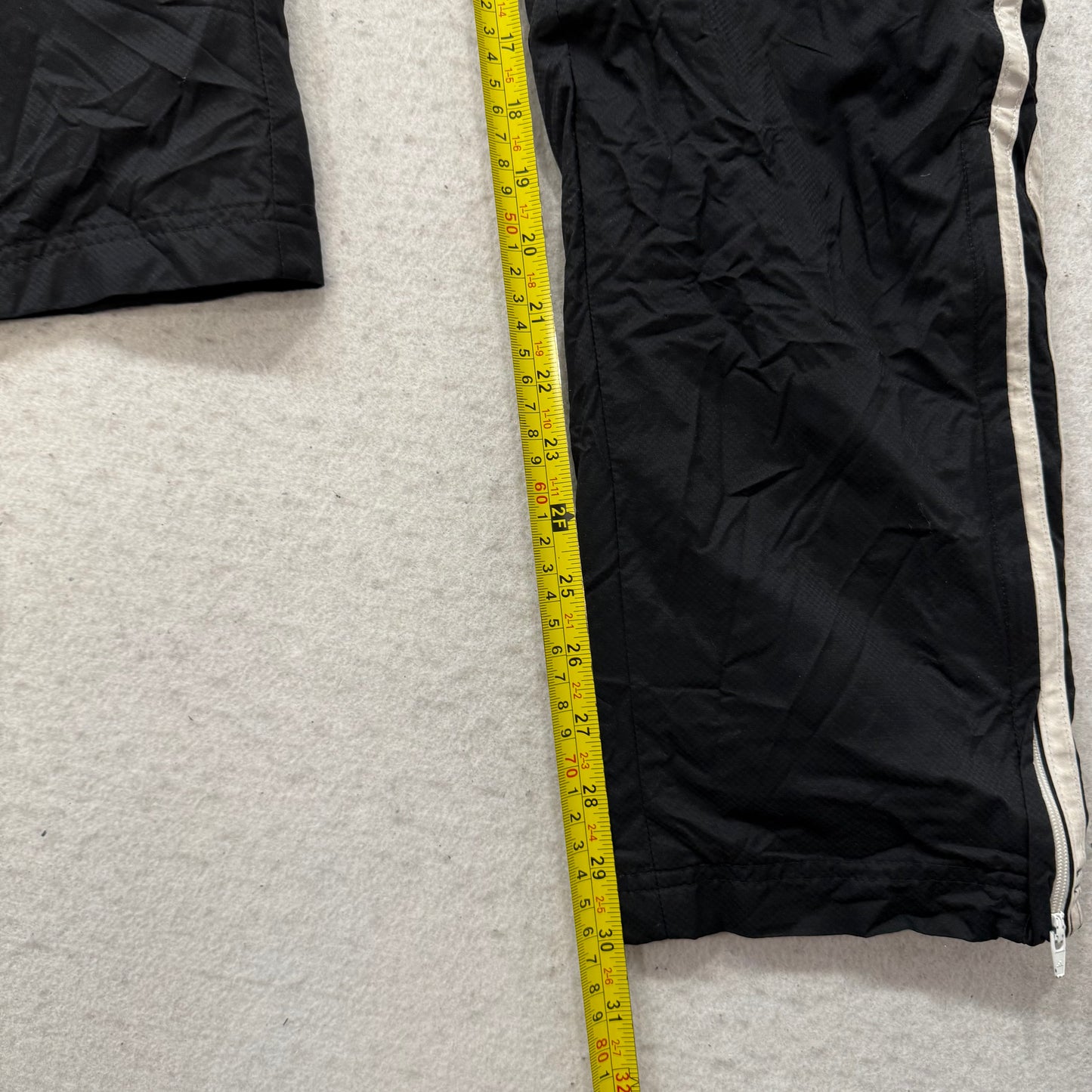 Adidas Men's Black Nylon Track Pant Tear Away 3-Side Stripes Windbreaker Size XS