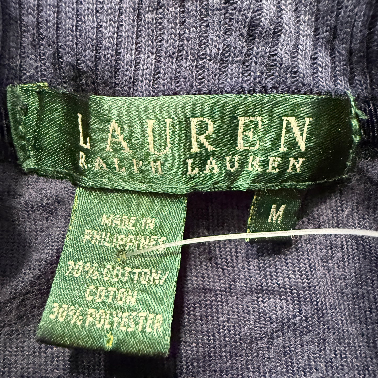 Lauren Ralph Lauren Women's Navy Blue Velour Track Jacket Snap Button Size M